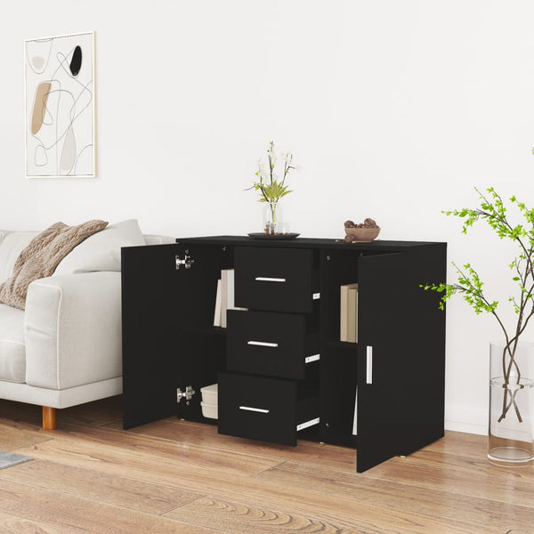 Sideboards & Buffets Sideboard Black 91X29.5X65 Cm Engineered Wood