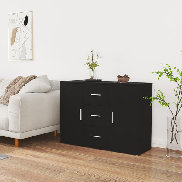 Sideboards & Buffets Sideboard Black 91X29.5X65 Cm Engineered Wood