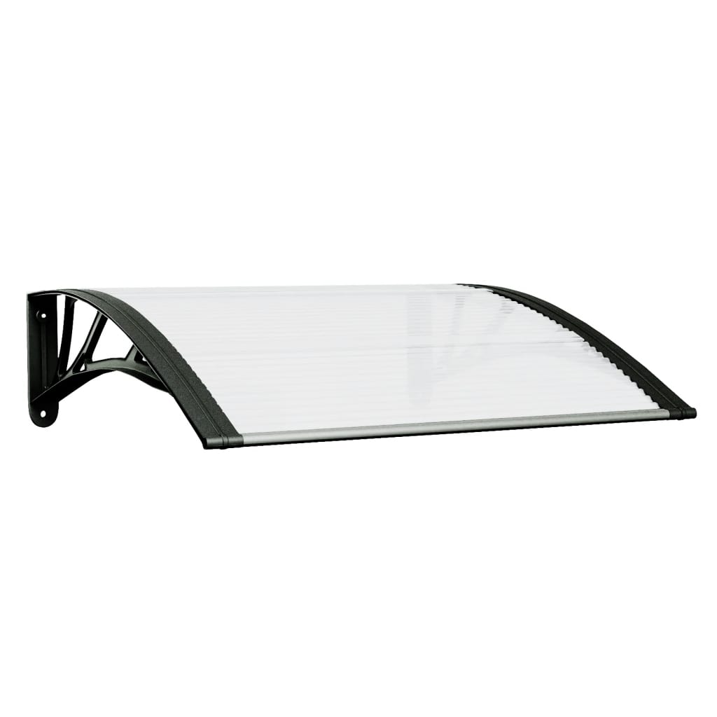 Awning & Canopy Parts Door Canopy Black And Transparent 80X80 Cm Polycarbonate