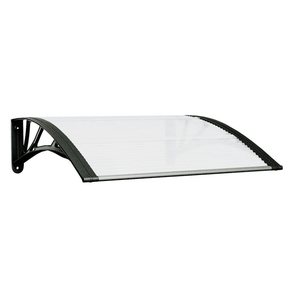 Awning & Canopy Parts Door Canopy Black And Transparent 80X80 Cm Polycarbonate