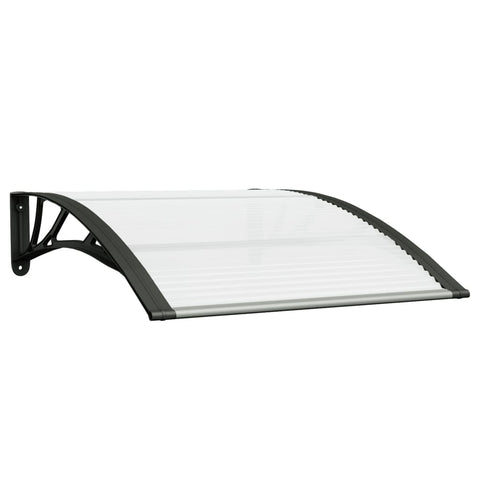 Awning & Canopy Parts Door Canopy Black And Transparent 100X80 Cm Polycarbonate