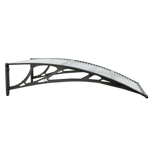 Awning & Canopy Parts Door Canopy Black And Transparent 100X80 Cm Polycarbonate