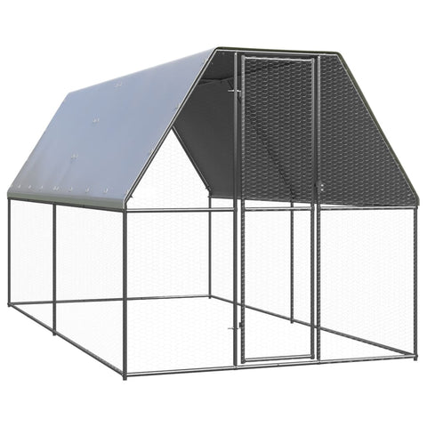 Small Animal Cages & Hutches Outdoor Chicken Cage 2X4x2 M Galvanised Steel