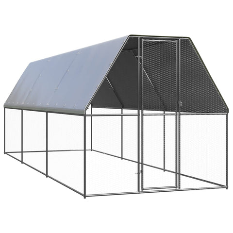 Small Animal Cages & Hutches Outdoor Chicken Cage 2X6x2 M Galvanised Steel