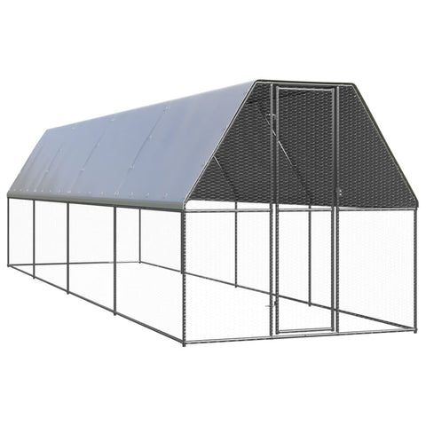 Small Animal Cages & Hutches Outdoor Chicken Cage 2X8x2 M Galvanised Steel