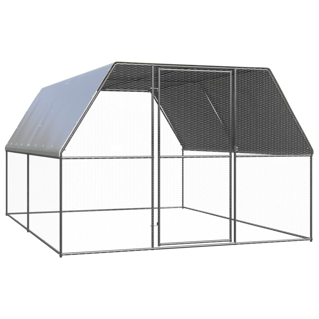 Small Animal Cages & Hutches Outdoor Chicken Cage 3X4x2 M Galvanised Steel