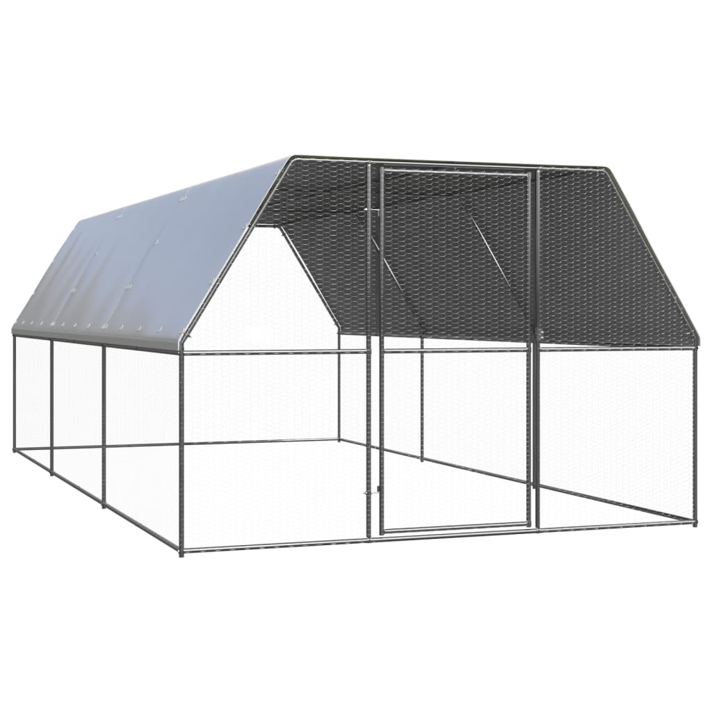 Small Animal Cages & Hutches Outdoor Chicken Cage 3X6x2 M Galvanised Steel