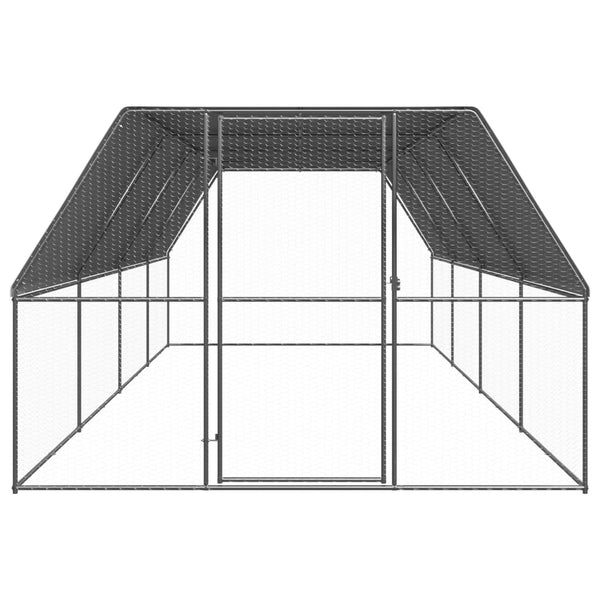 Small Animal Cages & Hutches Outdoor Chicken Cage 3X8x2 M Galvanised Steel