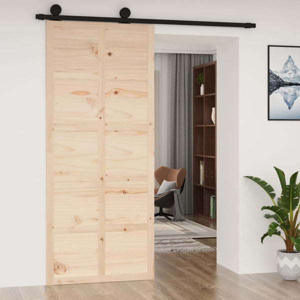 Doors Barn Door 90X1.8X214 Cm Solid Wood Pine