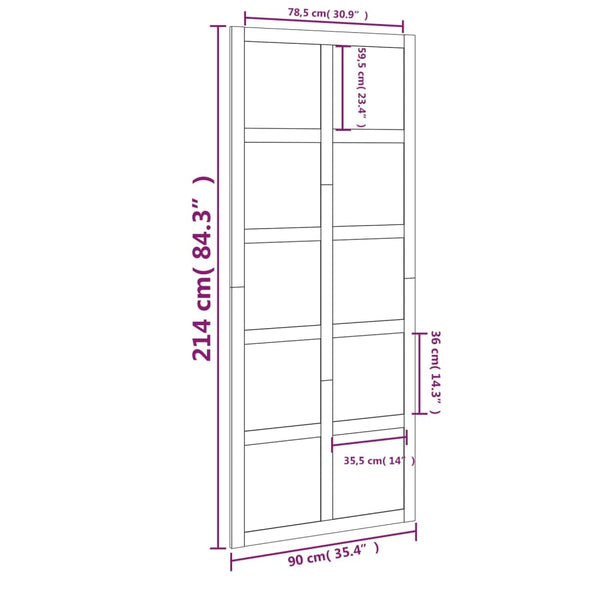 Doors Barn Door 90X1.8X214 Cm Solid Wood Pine