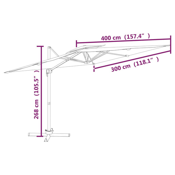 Patio Umbrellas Double Top Cantilever Umbrella Anthracite 400X300 Cm