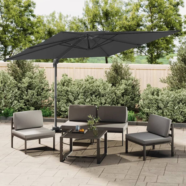 Patio Umbrellas Double Top Cantilever Umbrella Anthracite 400X300 Cm