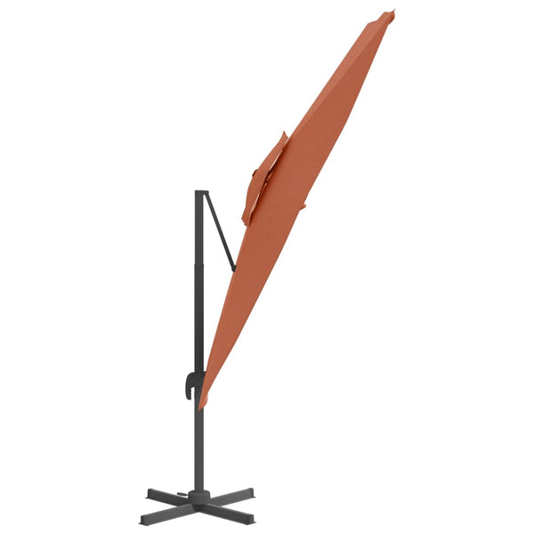 Patio Umbrellas Double Top Cantilever Umbrella Terracotta 400X300 Cm