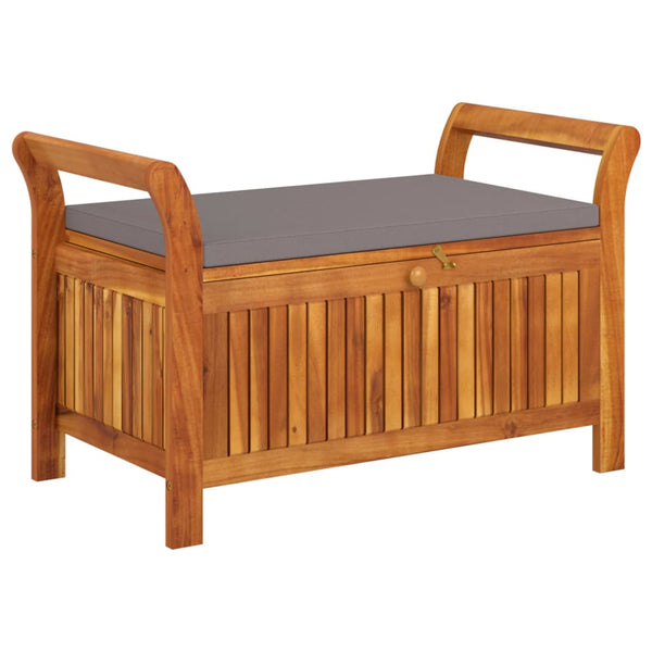 Benches Garden Storage Bench With Cushion 91 Cm Solid Wood Acacia