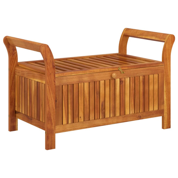 Benches Garden Storage Bench With Cushion 91 Cm Solid Wood Acacia