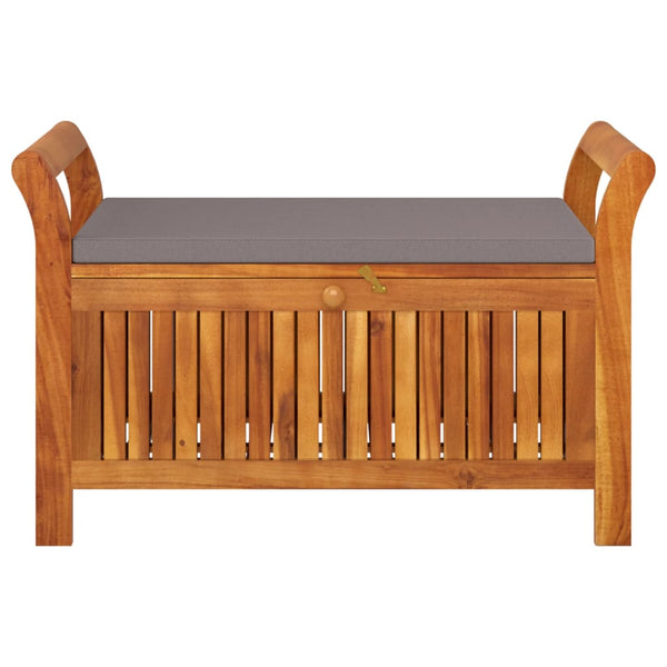 Benches Garden Storage Bench With Cushion 91 Cm Solid Wood Acacia