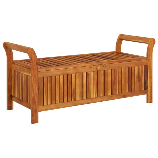 Benches Garden Storage Bench With Cushion 126 Cm Solid Wood Acacia