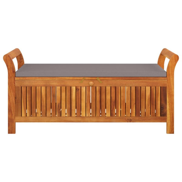 Benches Garden Storage Bench With Cushion 126 Cm Solid Wood Acacia