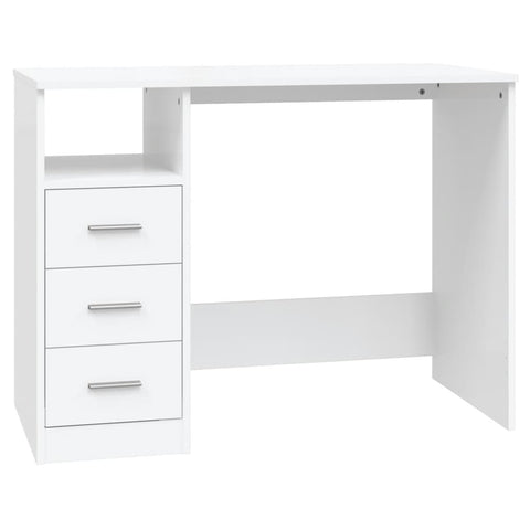 Home Office Desks Desk With Drawers White 102X50x76 Cm Engineered Wood