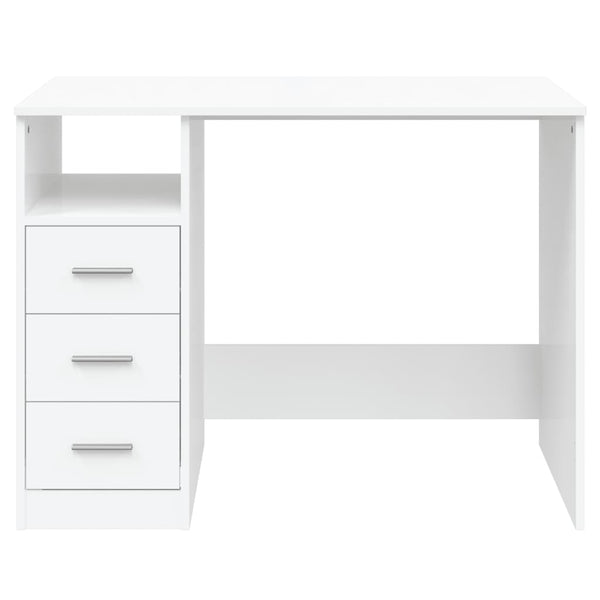 Home Office Desks Desk With Drawers White 102X50x76 Cm Engineered Wood