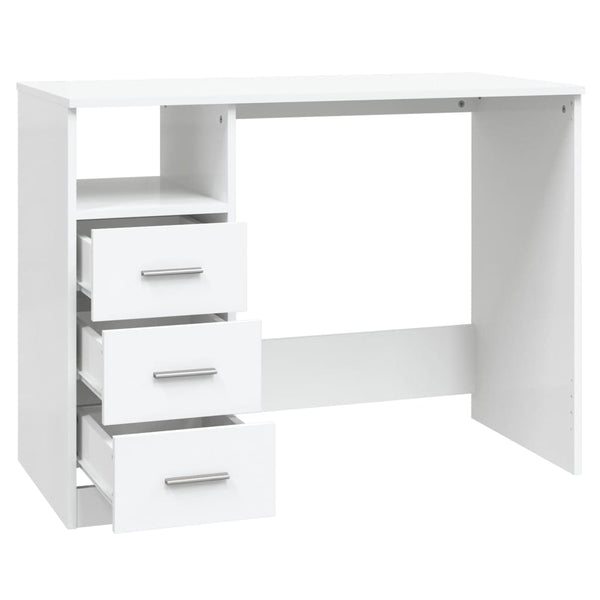 Home Office Desks Desk With Drawers White 102X50x76 Cm Engineered Wood