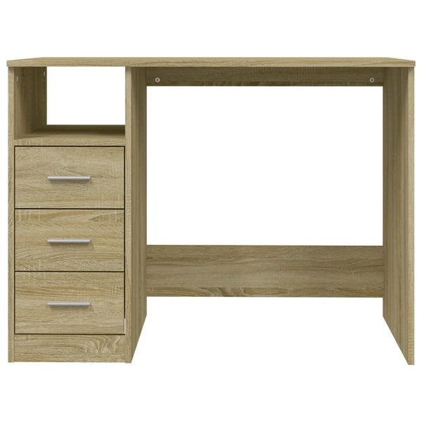 Home Office Desks Desk With Drawers Sonoma Oak 102X50x76 Cm Engineered Wood