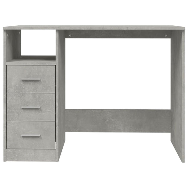 Home Office Desks Desk With Drawers Concrete Grey 102X50x76 Cm Engineered Wood