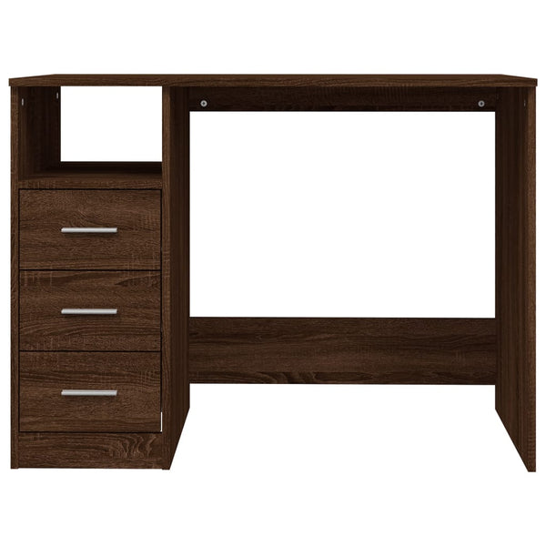 Home Office Desks Desk With Drawers Brown Oak 102X50x76 Cm Engineered Wood