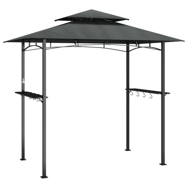 Gazebos & Pergolas Bbq Gazebo With Side Shelves Anthracite 240X150x243 Cm Steel