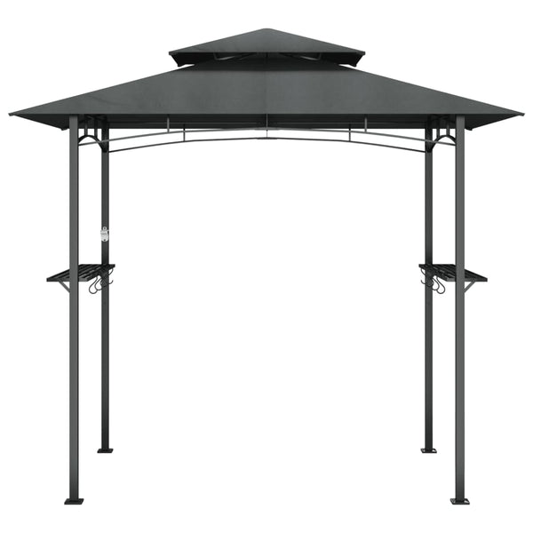 Gazebos & Pergolas Bbq Gazebo With Side Shelves Anthracite 240X150x243 Cm Steel