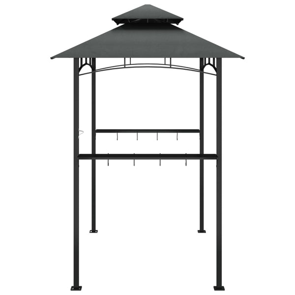 Gazebos & Pergolas Bbq Gazebo With Side Shelves Anthracite 240X150x243 Cm Steel