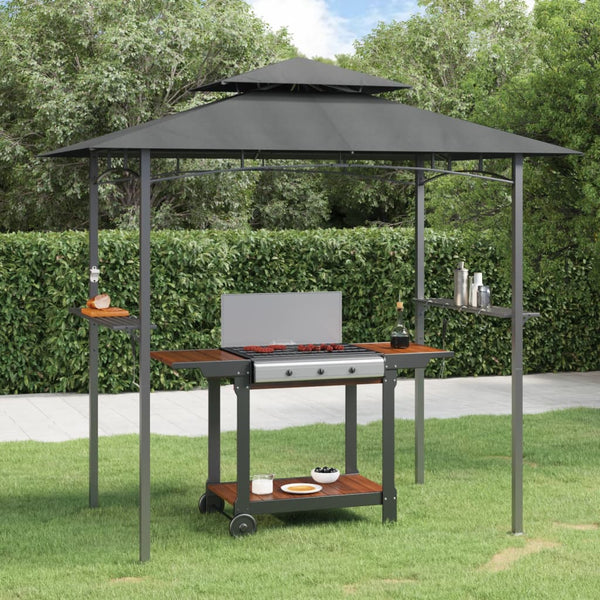 Gazebos & Pergolas Bbq Gazebo With Side Shelves Anthracite 240X150x243 Cm Steel