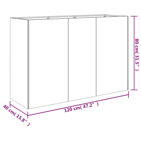 Raised Garden Beds Garden Raised Bed 120X40x80 Cm Corten Steel