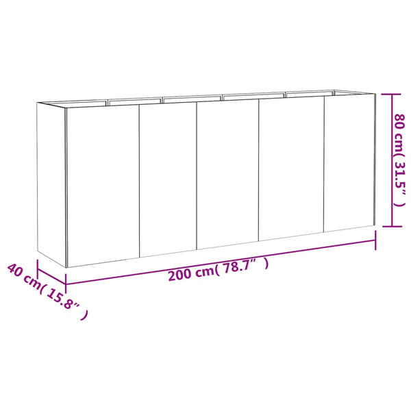 Raised Garden Beds Garden Raised Bed 200X40x80 Cm Corten Steel