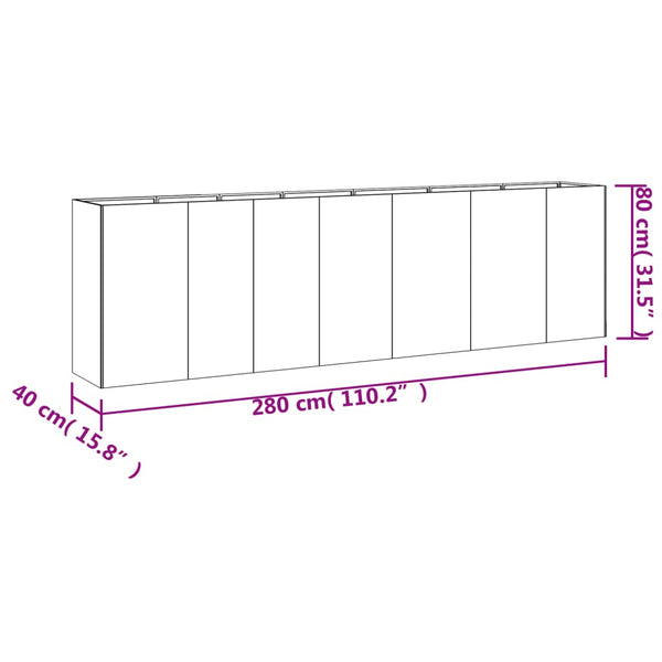 Raised Garden Beds Garden Raised Bed 280X40x80 Cm Corten Steel