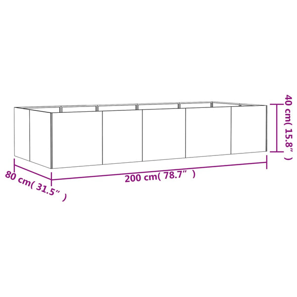 Raised Garden Beds Garden Raised Bed 200X80x40 Cm Corten Steel