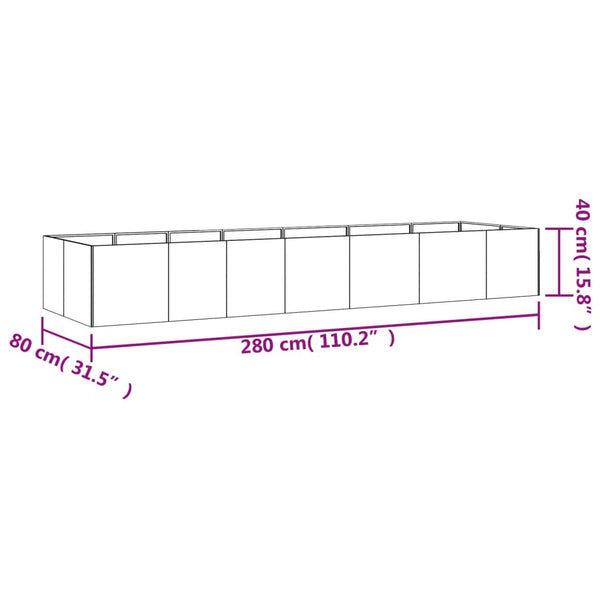 Raised Garden Beds Garden Raised Bed 280X80x40 Cm Corten Steel