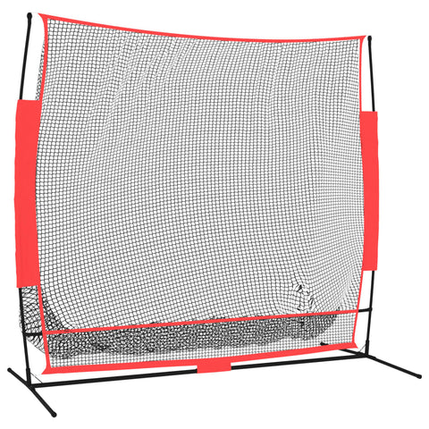 Baseball Batting Cages & Nets Portable Baseball Net Black And Red 215X107x216 Cm Polyester