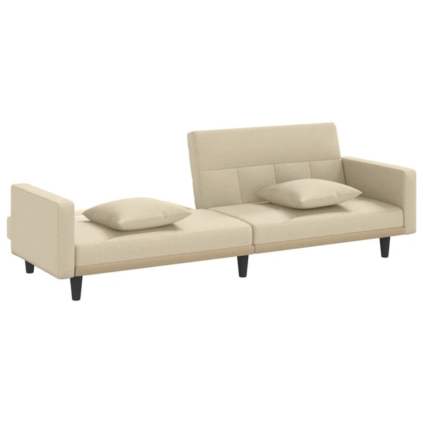 Sofa Beds Sofa Bed With Cushions Cream Fabric