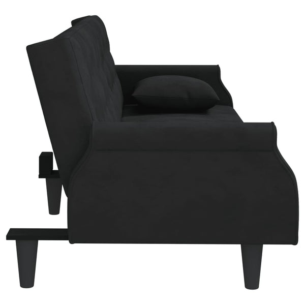 Sofa Beds Sofa Bed With Armrests Black Velvet