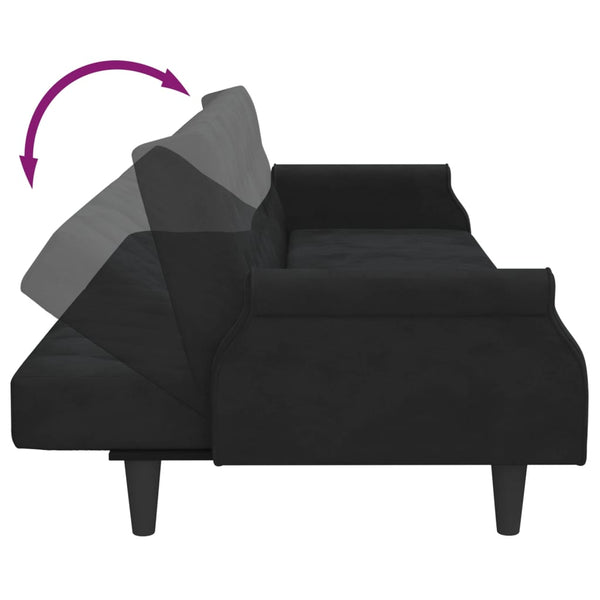 Sofa Beds Sofa Bed With Armrests Black Velvet