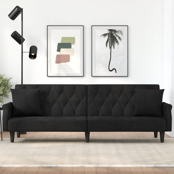 Sofa Beds Sofa Bed With Armrests Black Velvet