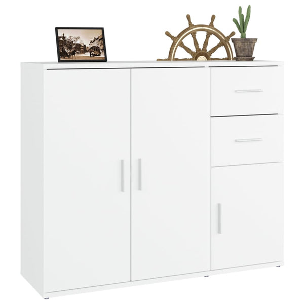 Sideboards & Buffets Sideboard White 91X29.5X75 Cm Engineered Wood