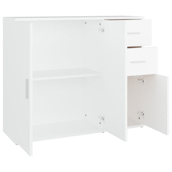 Sideboards & Buffets Sideboard White 91X29.5X75 Cm Engineered Wood