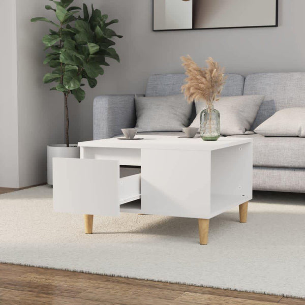 Coffee Tables Coffee Table White 55X55x36.5 Cm Engineered Wood