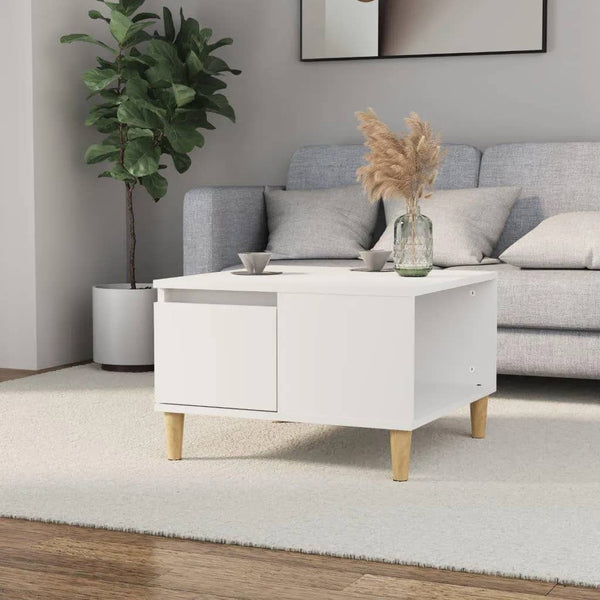 Coffee Tables Coffee Table White 55X55x36.5 Cm Engineered Wood