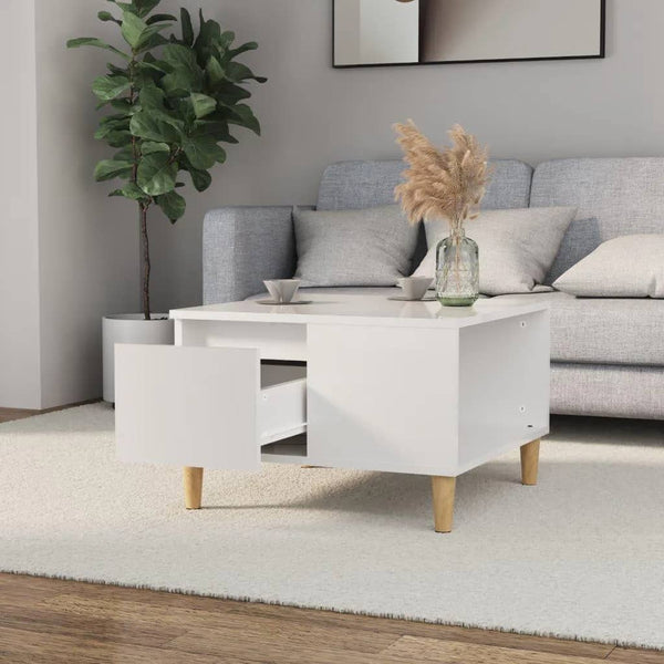 Coffee Tables Coffee Table High Gloss White 55X55x36.5 Cm Engineered Wood