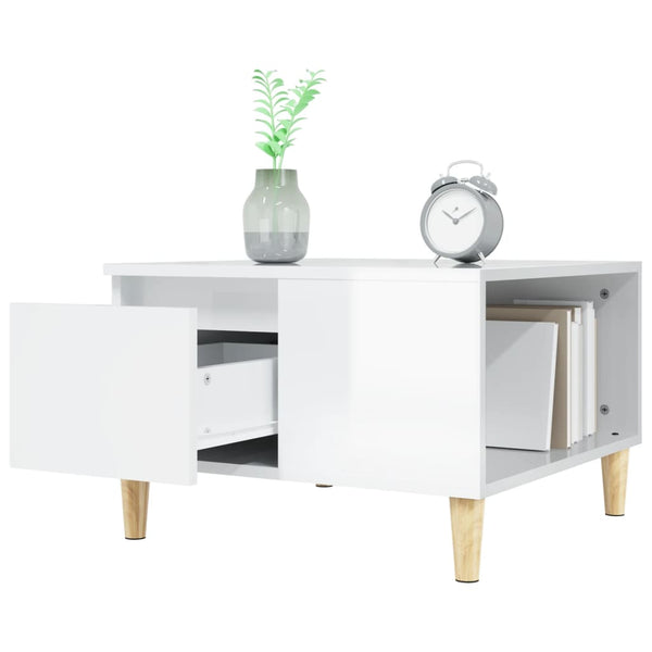 Coffee Tables Coffee Table High Gloss White 55X55x36.5 Cm Engineered Wood