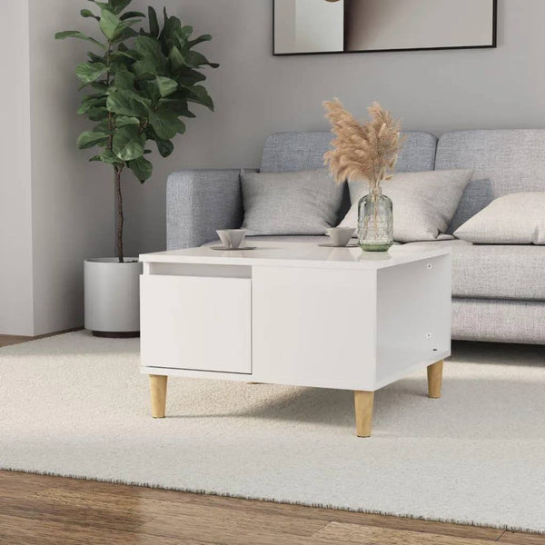 Coffee Tables Coffee Table High Gloss White 55X55x36.5 Cm Engineered Wood