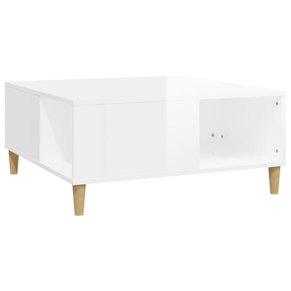 Coffee Tables Coffee Table High Gloss White 80X80x36.5 Cm Engineered Wood